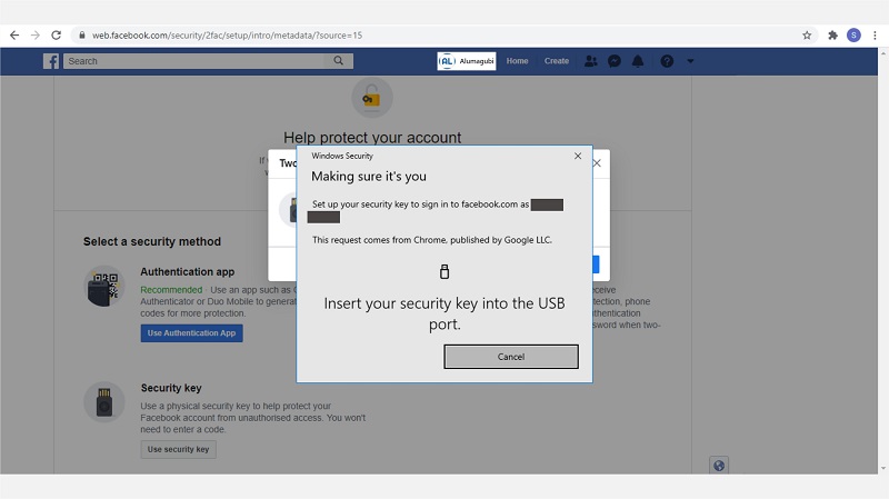 input yubikey facebook